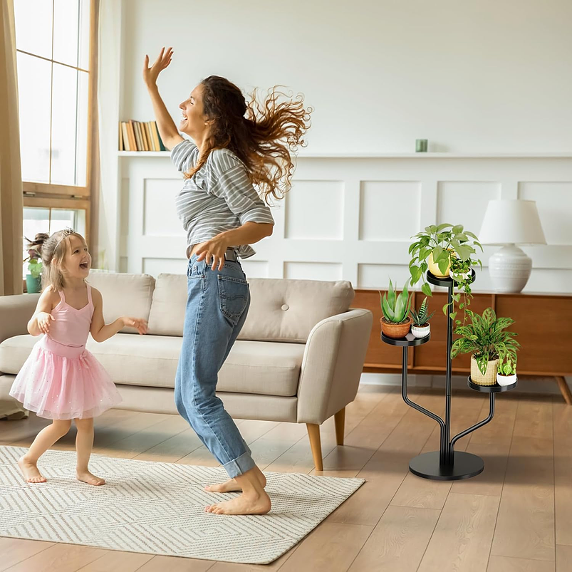 Soporte Alto Para Plantas en Macetas De Interior x3 Niveles Metálico 7