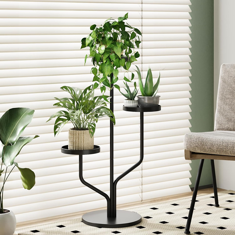 Soporte Alto Para Plantas en Macetas De Interior x3 Niveles Metálico 6