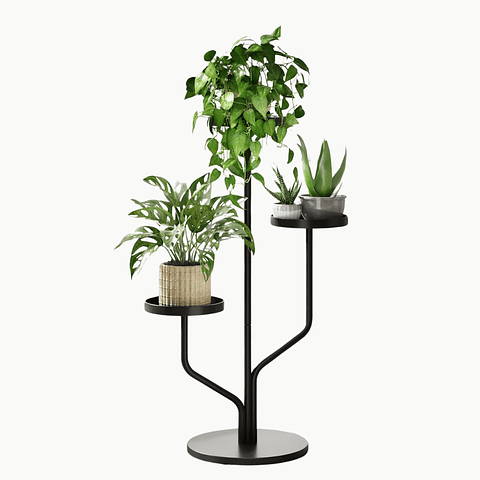 Soporte Alto Para Plantas en Macetas De Interior x3 Niveles Metálico