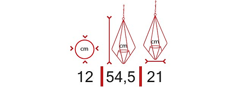 Soporte Matera Maceta Diseño Diamante De Colgar 54.5 centímetros Alto