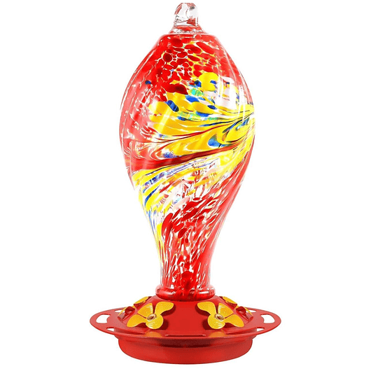 Colibries Bebedero Aves Colgante 36oz En Vidrio Soplado 1