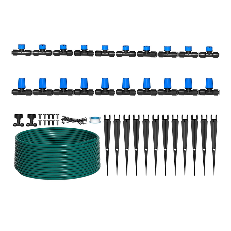 Sistema De Riego Por Goteo Huerto y Jardin x 20mts Con Conector Rápido 1