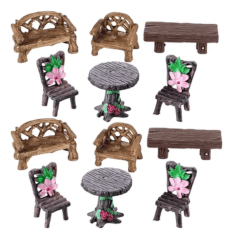 Mini Figuras Jardín Terrarios Decoracion X12 Unidades