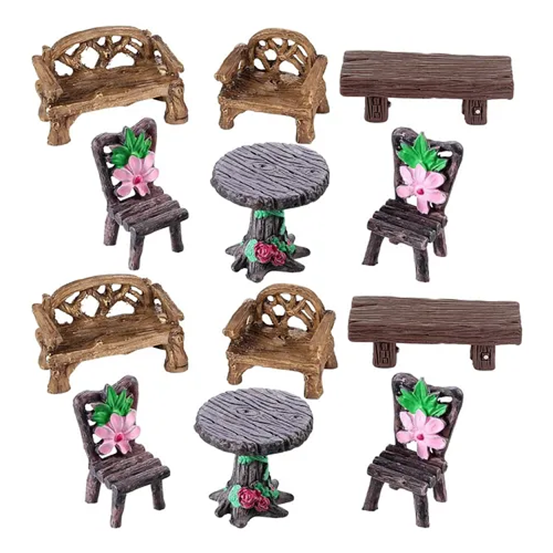 Mini Figuras Jardín Terrarios Decoracion X12 Unidades 1