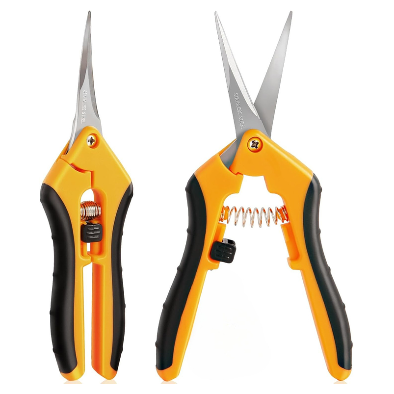 Tijeras De Poda Para Corte Recto y Curvo x 2 Unidades En Acero Inoxidable Plantas Bonsais 1