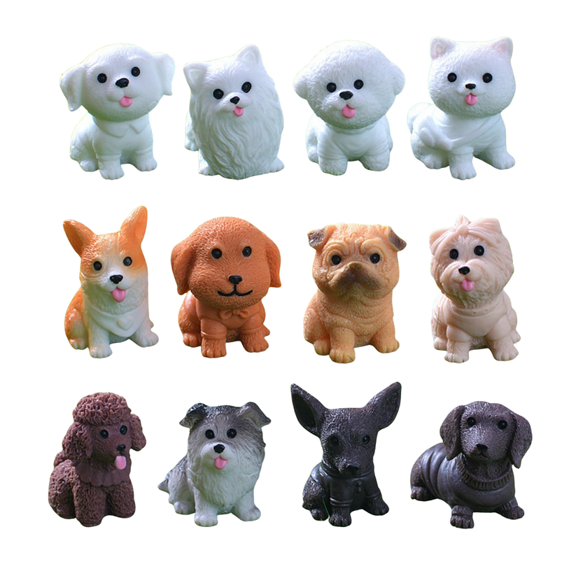 Set Figuras Decorativas de Terrarios Mini Perros en Resina 1