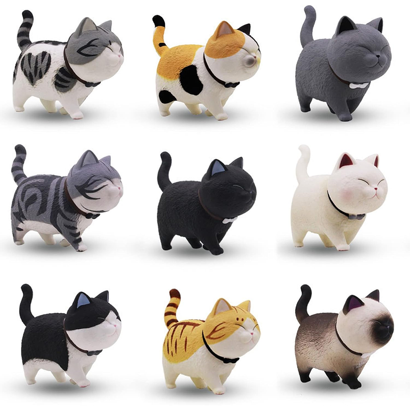 Set Figuras Decorativas De Terrarios Mini Gatos en Resina 1