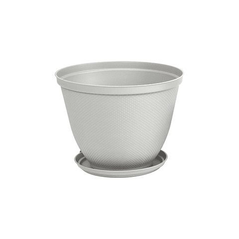 Maceta Plástica De Plantas más Plato 35cm Diámetro x27cm Alto