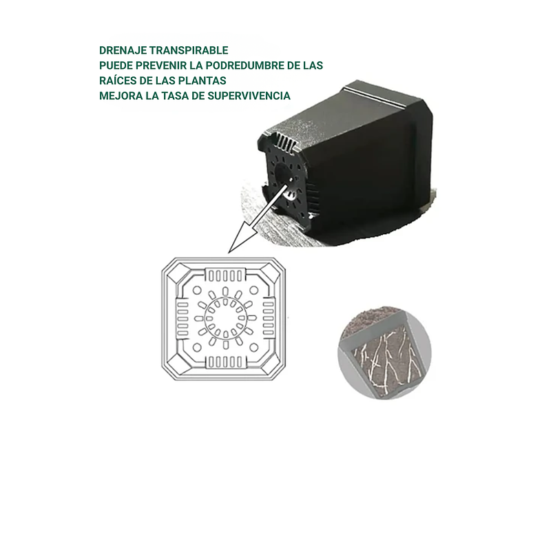 Maceta Plástica Firme Más Plato x10 Unidades 7.62cm Alto x7cm Diámetro 5