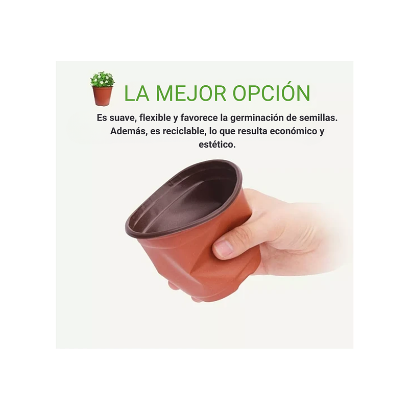 Maceta Plástica Siembra X120unid +tapa Riego +120 Etiquetas 4