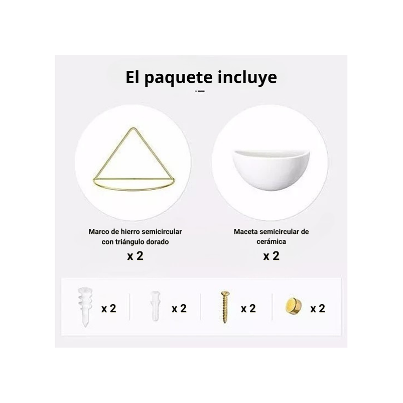 Juego Maceta En Cerámica Fina De Pared x2 Unidades Triangular 4