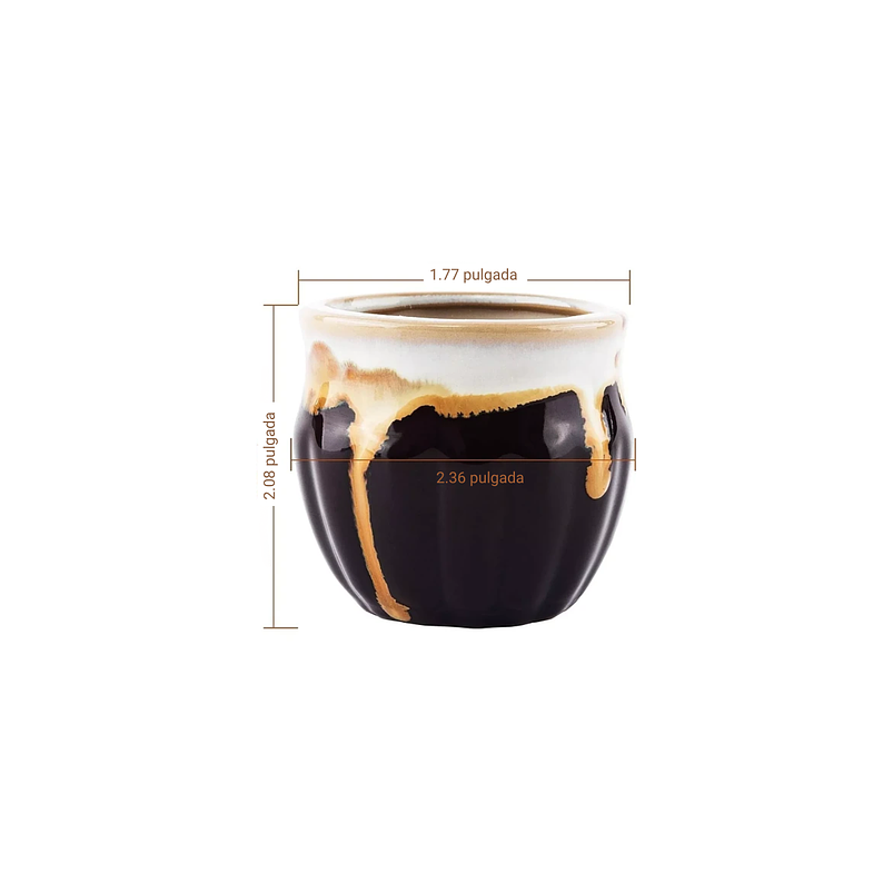 Juego Macetas Cerámica x6 Unidades más plato Bambu Diseño Clasico 5