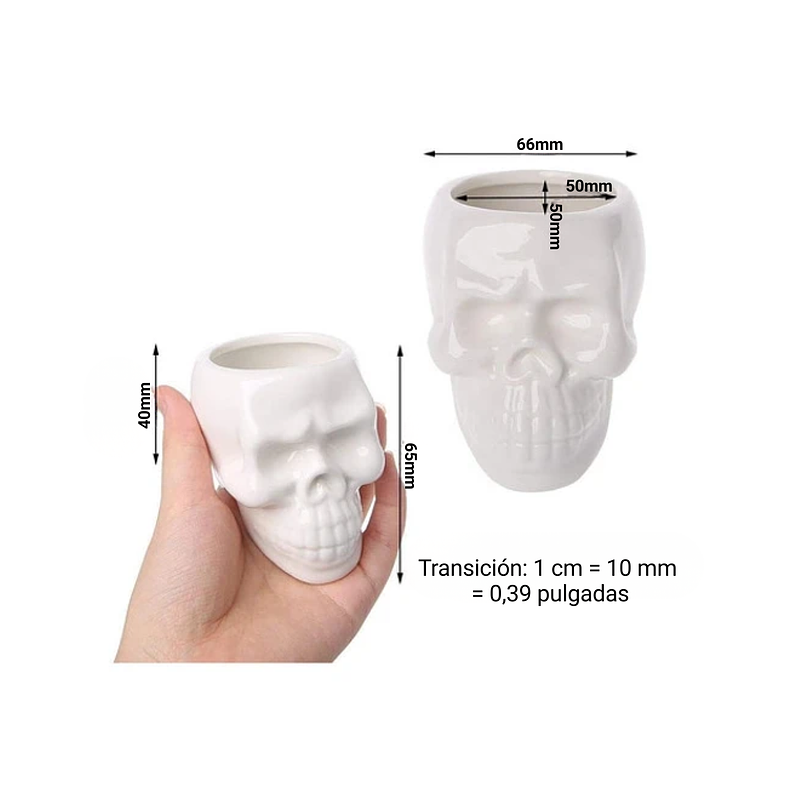Juego Macetas x3 Unidades Cerámica Premium Diseño Calavera 2