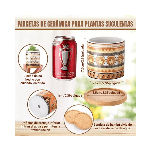 Juego Macetas Cerámica Fina Plantas X 12 Unid Suculentas 4
