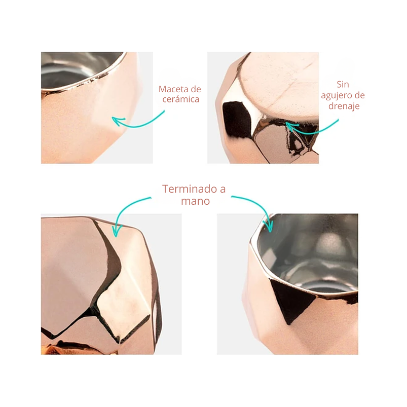 Mini Macetas en Ceramica Para Suculentas Cactus Bonsáis X4 6