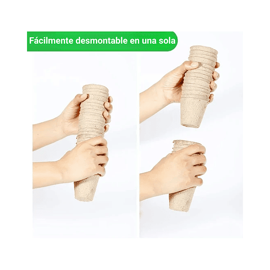 Kit Siembra Macetas Biodegradable x100 Más 20 Etiquetas Más 3 Herramientas 5