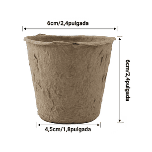 Maceta Papel Organico Biodegradable X100und Plántulas 6x6cms