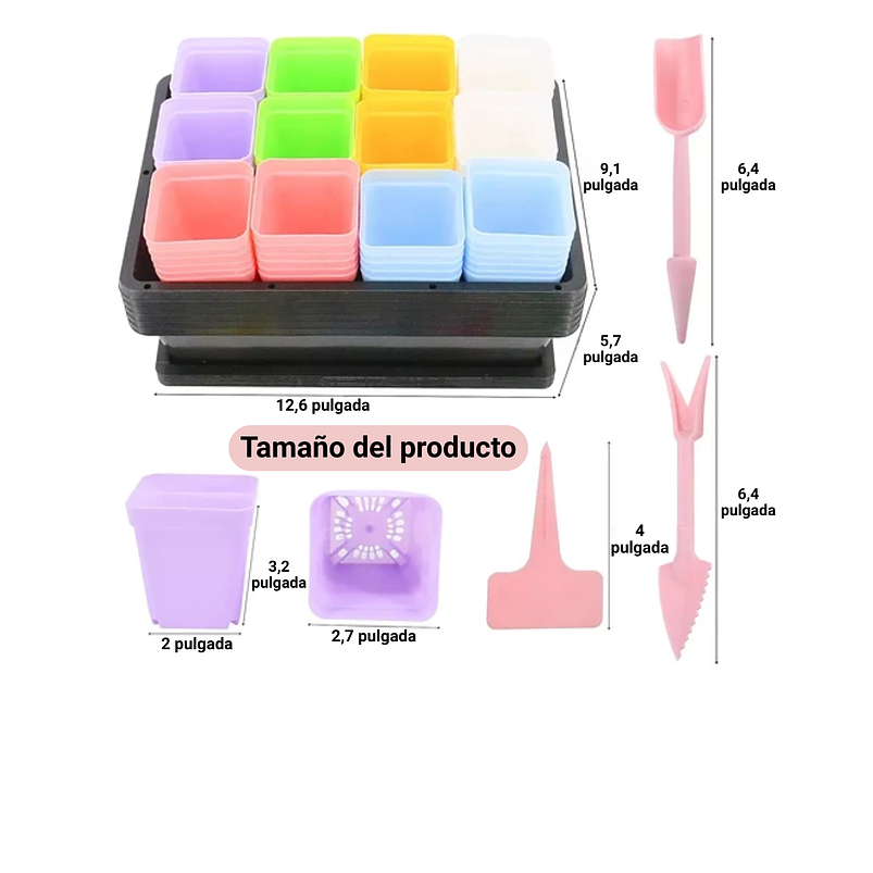 Kit Germinación Plantas X6 Bandejas mas cúpula y herramientas 2