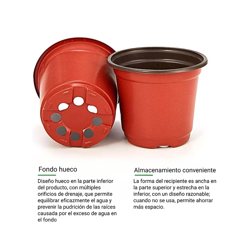 Macetas Plásticas Siembra x25 Unidades 14cm Diámetro x12cm Alto 9