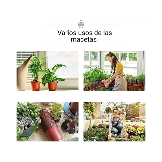 Macetas Plásticas Siembra x50 Unid 14cm Diámetro x12cm Alto 5