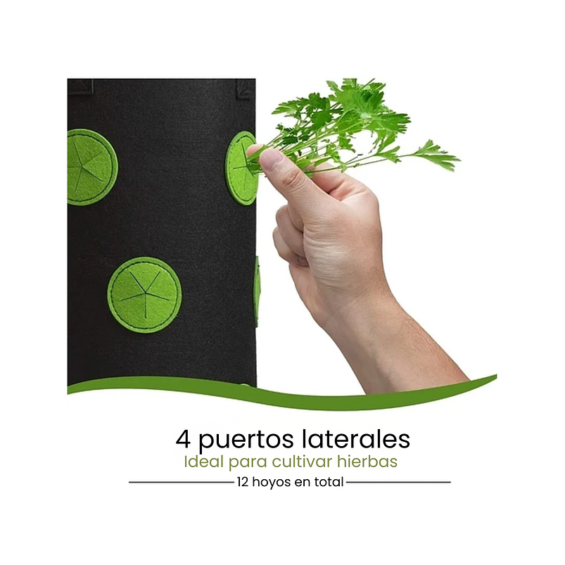 Maceta Siembra Tela Especial Colgar x3 Galón 20cm Diámetro x30 Alto 4