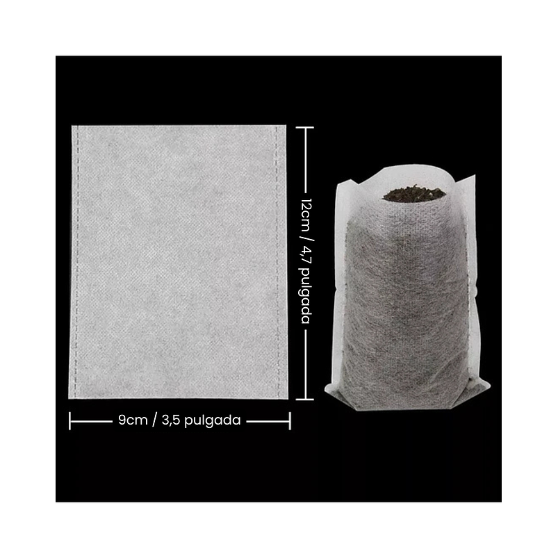 Bolsa Siembra Tela Especial Biodegradable x100pz Semillero 4
