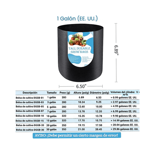Maceta Siembra Plantas En Tela Especial x1 Galón 3,78 Litros 3