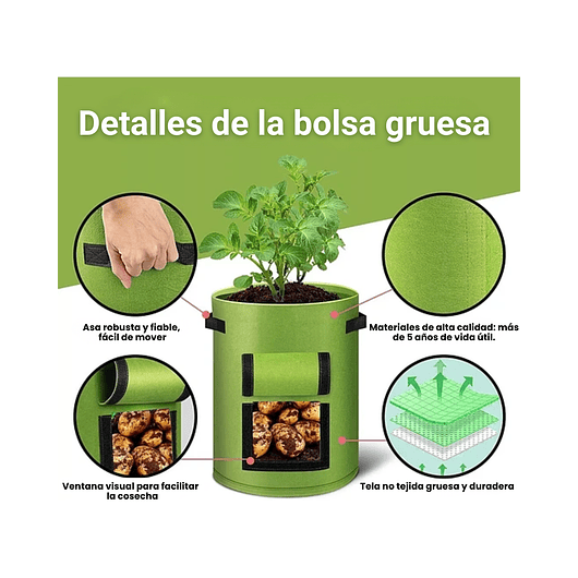 Maceta De Siembra Tela Especial x10 Galones 45cm diametro x33cm alto 6