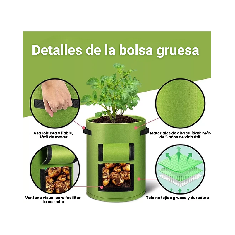 Maceta De Siembra Tela Especial x10 Galones 45cm diametro x33cm alto 6