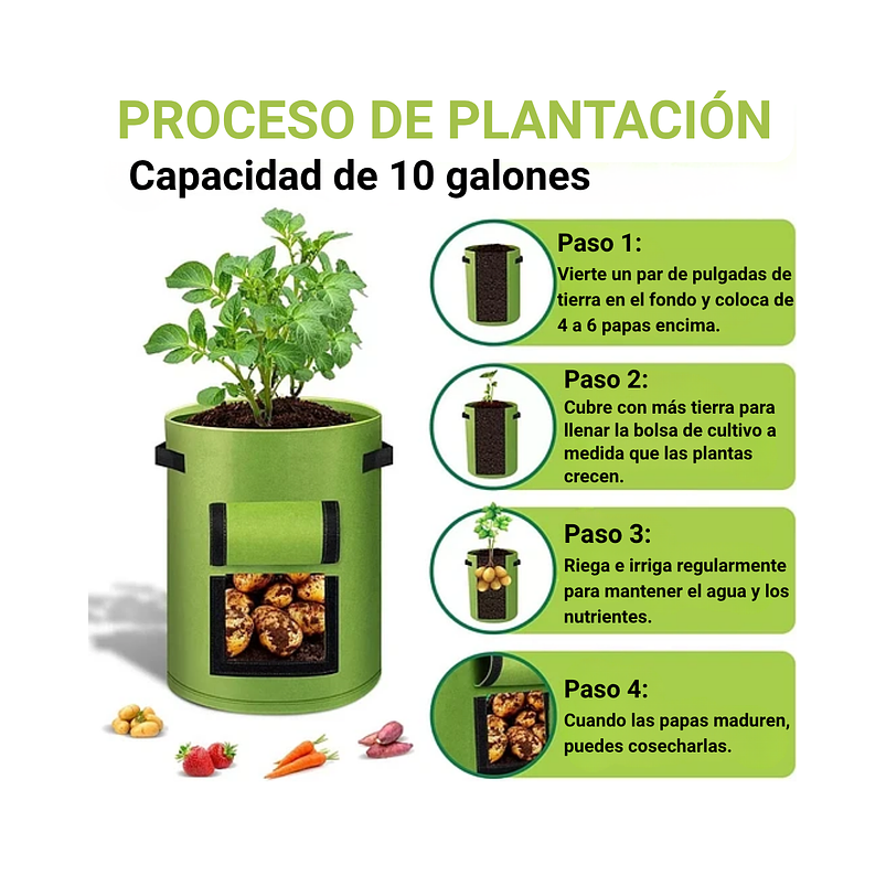 Maceta De Siembra Tela Especial x10 Galones 45cm diametro x33cm alto 2