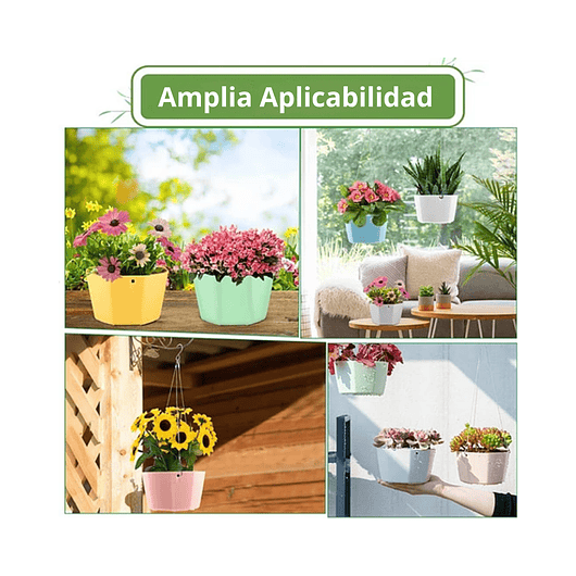Maceta Plástica De Colgar Para Plantas de 25cm Diámetro 5