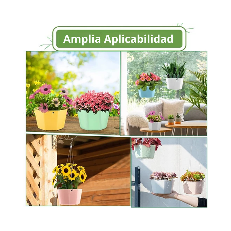 Maceta Plástica De Colgar Para Plantas de 25cm Diámetro 5