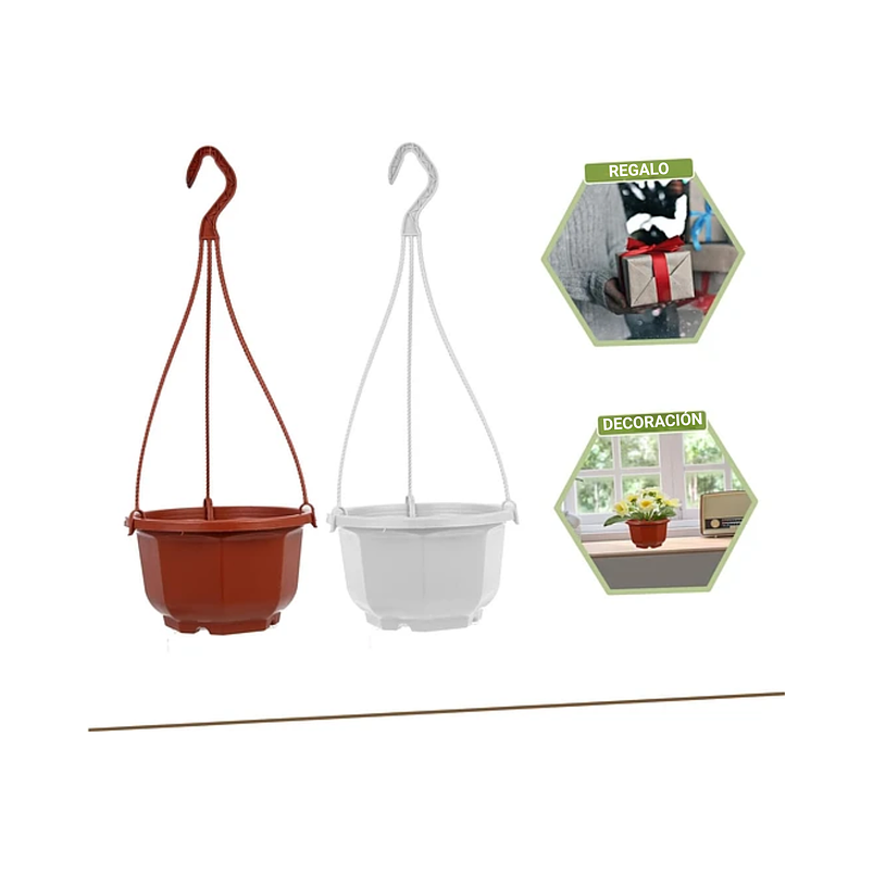 Maceta Plantas Plástica Colgante x10 Unidades Suculentas Cactus 16