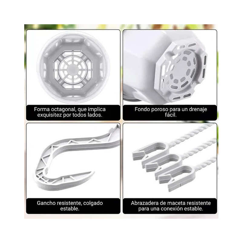 Maceta Plantas Plástica Colgante x5 Unidades Suculentas Cactus 11