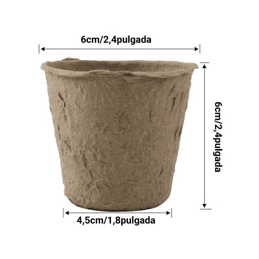 Maceta Papel Orgánico Biodegradable x50und Plántulas 6x6 centímetros 5