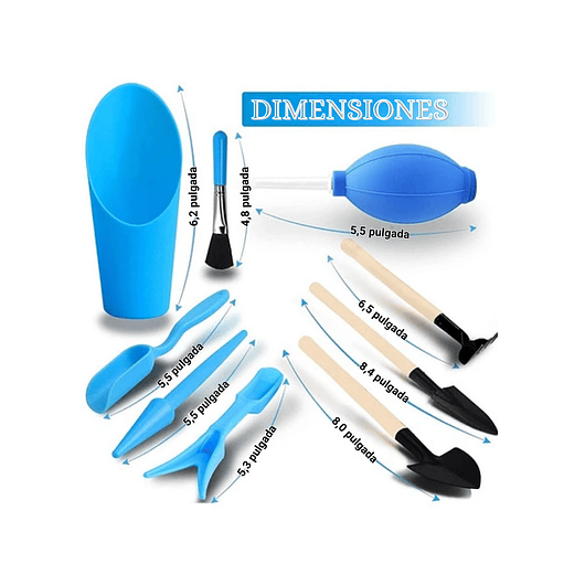 Kit Básico Herramientas Cuidado Cactus y Suculentas x9 piezas 2