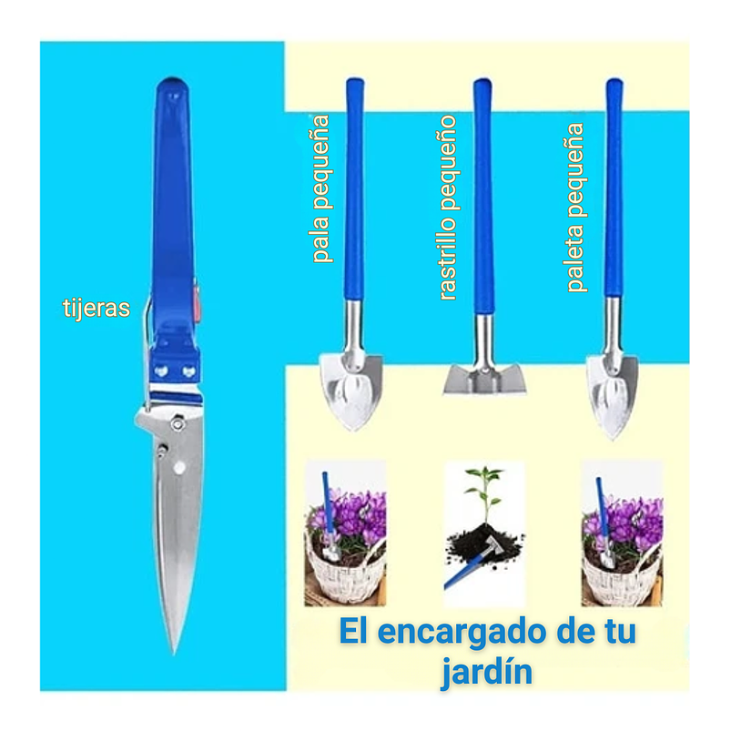 Kit Herramientas Jardinería En Acero x10 Piezas Más bolso 16
