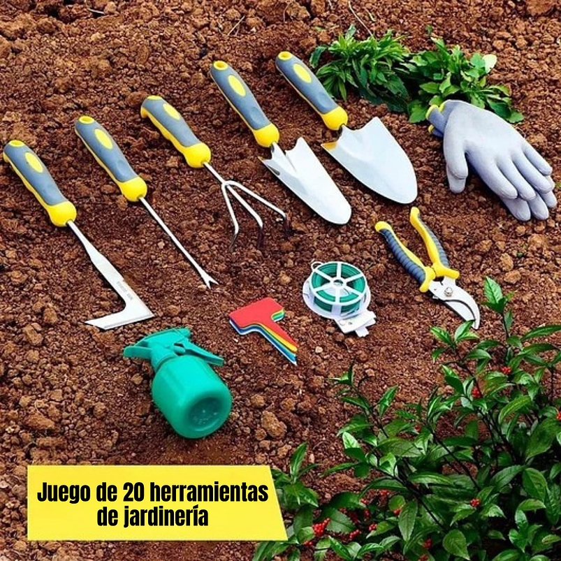 Kit Herramientas Jardinería En Acero x10 Piezas Más bolso 6