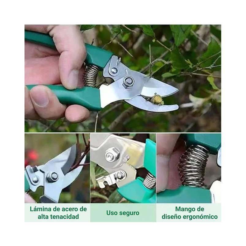 Kit Herramientas Jardinería x11 Piezas Más Estuche Verde 2