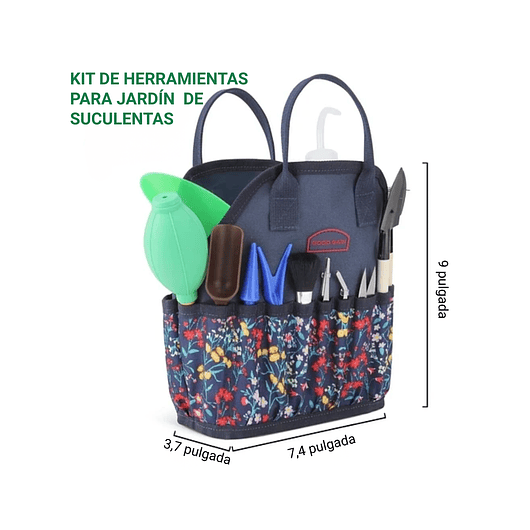 Kit Herramientas Jardín Cactus Plantas Suculenta x13 Piezas Más Bolso 4