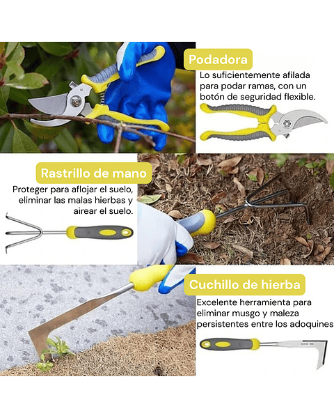 Kit Full Herramientas Plantas y Jardín x30 Piezas Aluminio