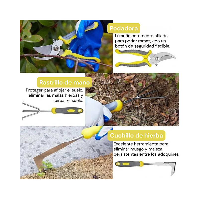 Kit Full Herramientas Plantas y Jardín x30 Piezas Aluminio 2