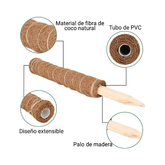 Kit Soporte De Plantas En Fibra De Coco x2 Unidades Más Herramientas 5