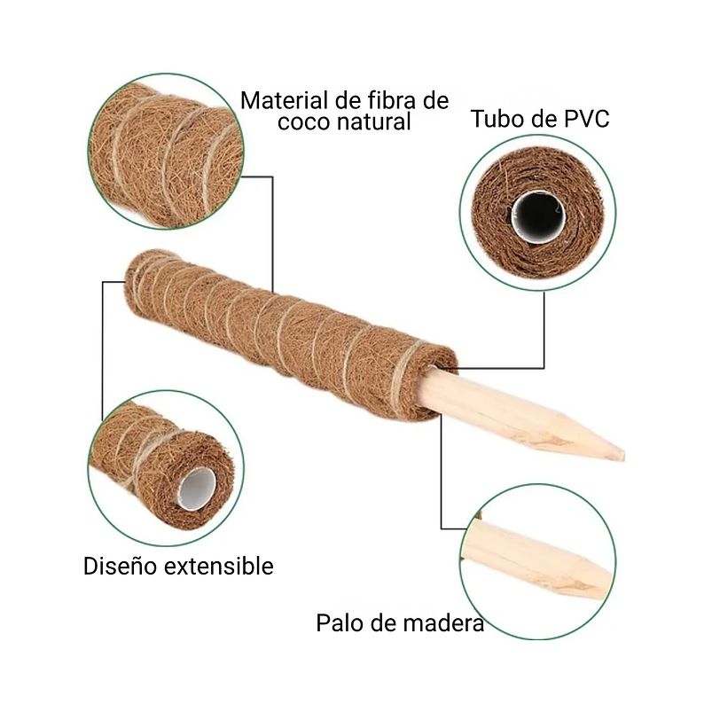 Kit Soporte De Plantas En Fibra De Coco x2 Unidades Más Herramientas 5