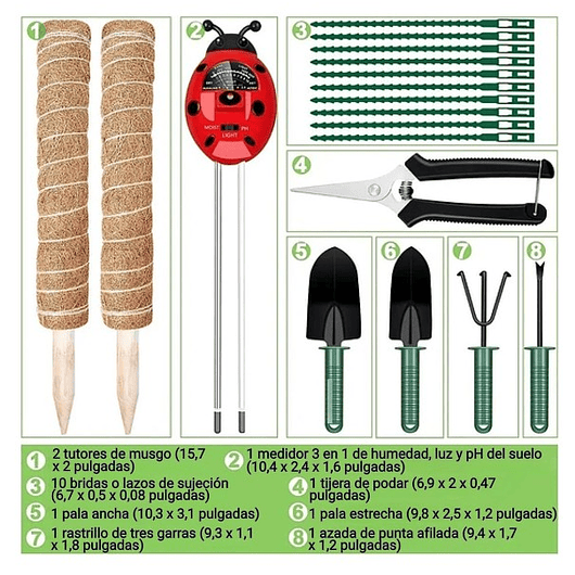 Kit Soporte De Plantas En Fibra De Coco x2 Unidades Más Herramientas 7