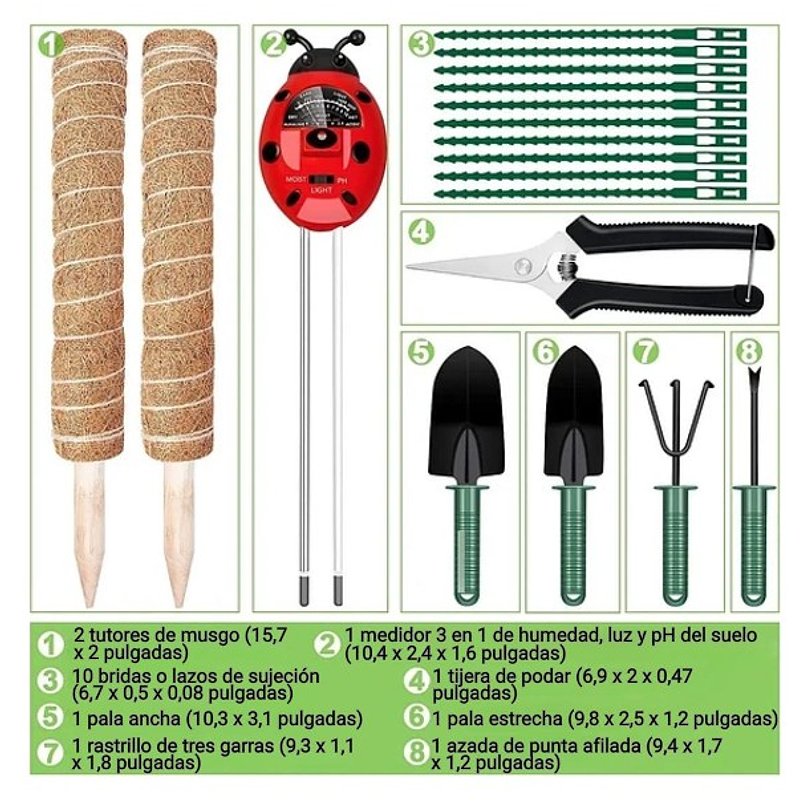 Kit Soporte De Plantas En Fibra De Coco x2 Unidades Más Herramientas 7