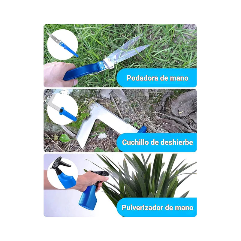 Kit Herramientas Jardinería Plantas x10 Piezas En Acero Más estuche 5