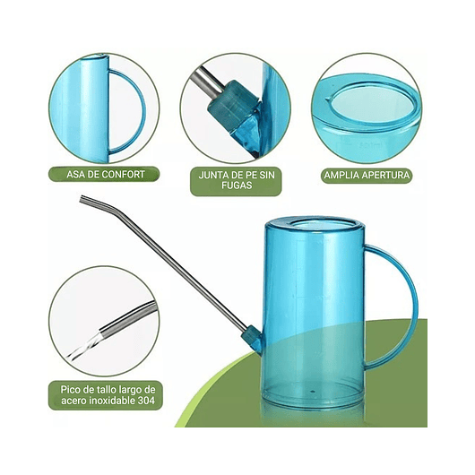 Regadera Plástica Liviana Boquilla Larga en Acero x1.5 Litro 4