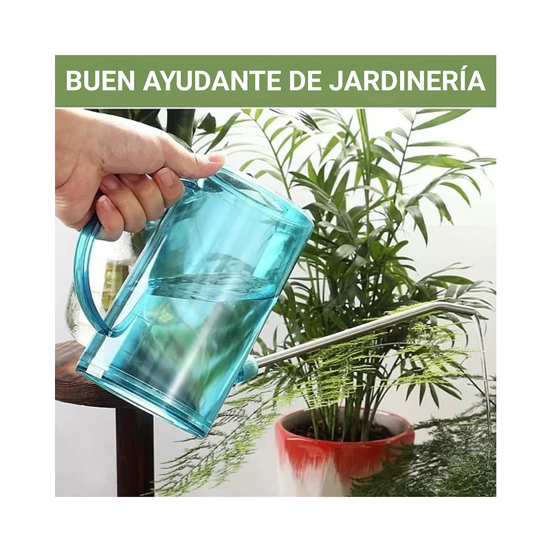 Regadera Plástica Liviana Boquilla Larga en Acero x1.5 Litro 5