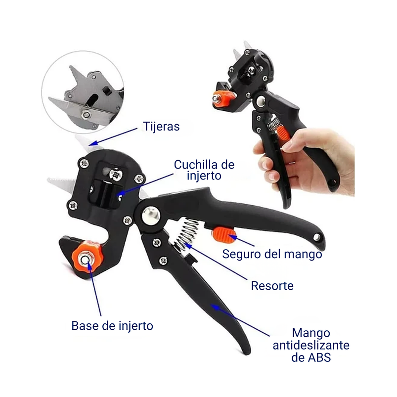 Kit Tijera Para Injerto de Plantas Arboles y Corte 2 en 1 6